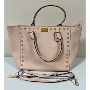 Michael Kors MK Light Pink Mauve Leather Satchel Bag Handbag Purse Pocketbook 🎀